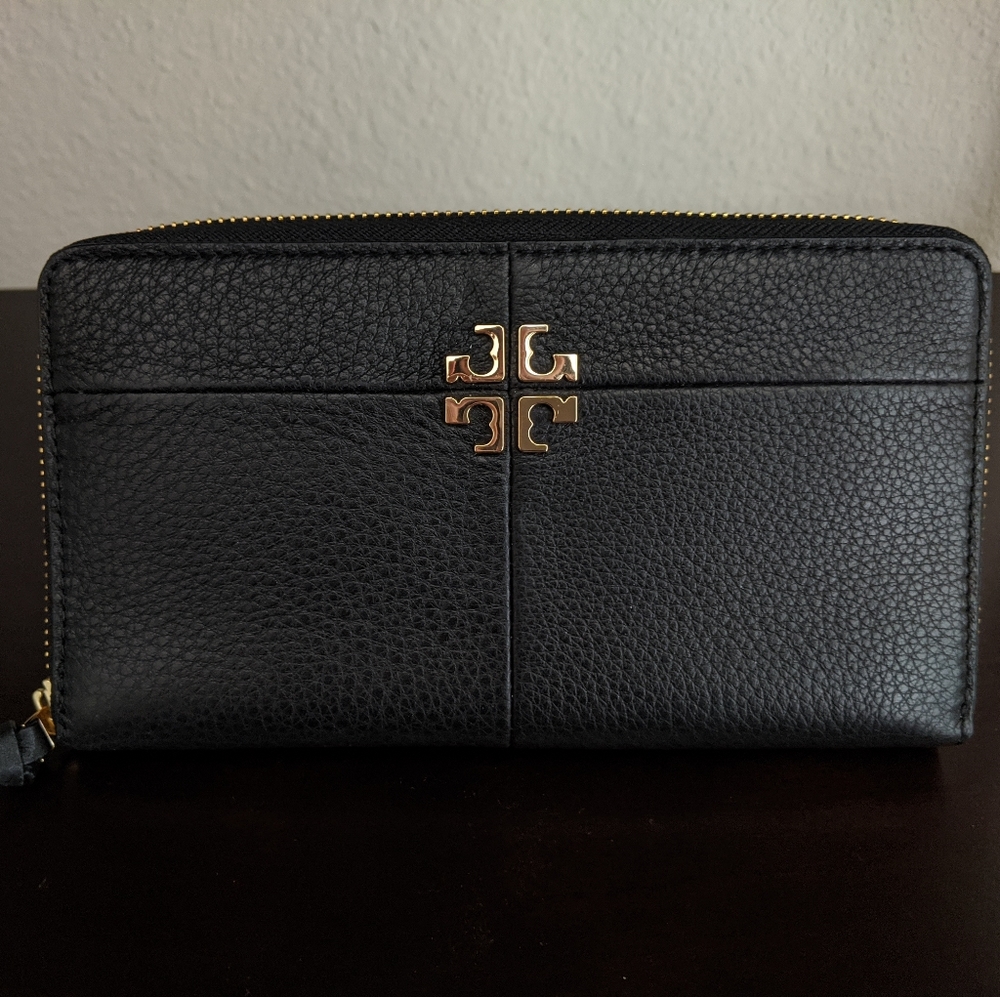 NWT TORY BURCH ZIP CONTINENTAL wallet ivy black